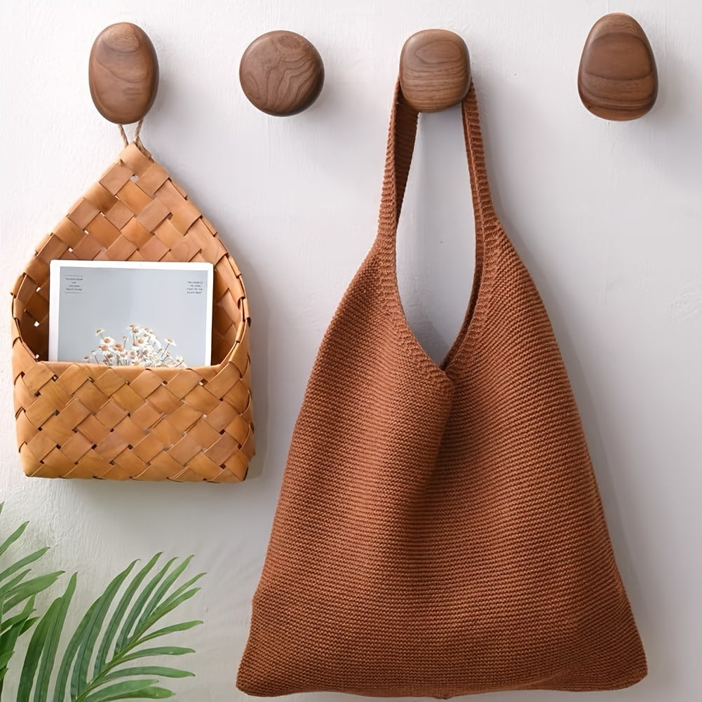 Pebble Shaped Wooden Wall Hooks