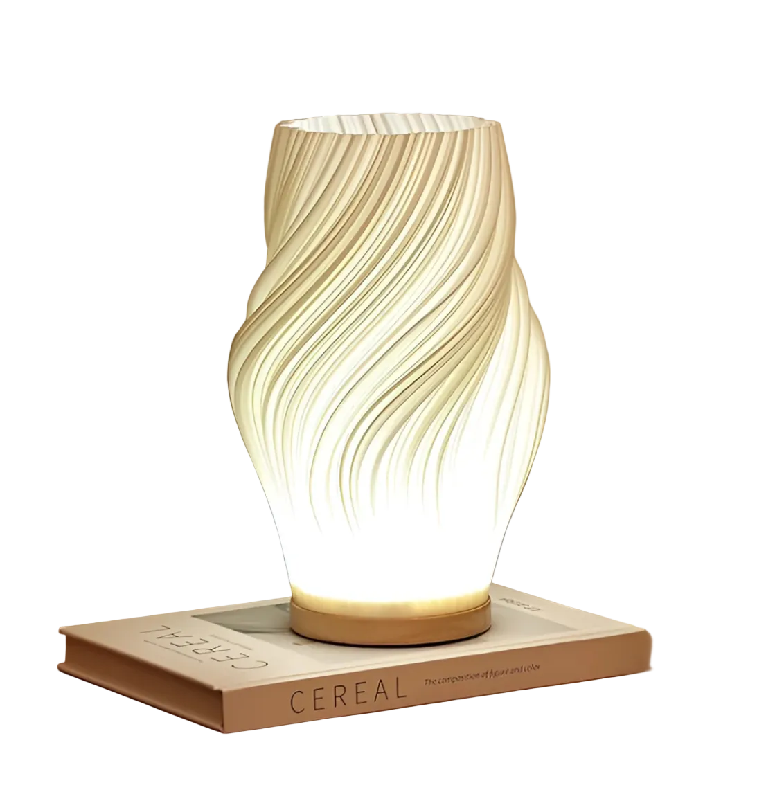 Pleated Twisted Sculptural Table Lamp