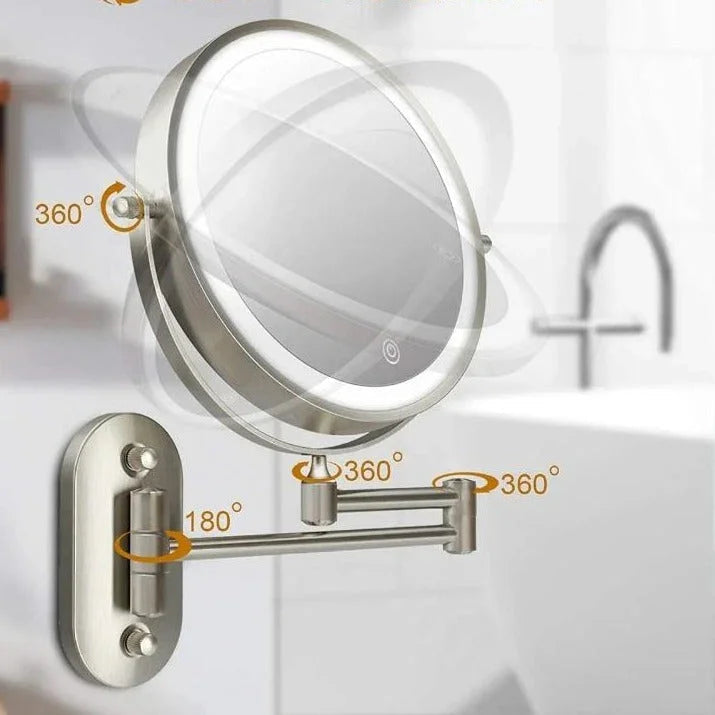 Magnifying LED Makeup Mirror Rechargeable Wall Mounted