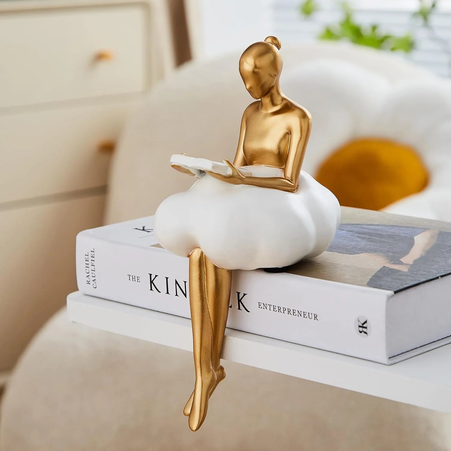 Reading Woman Shelf Sitter Resin Figurine