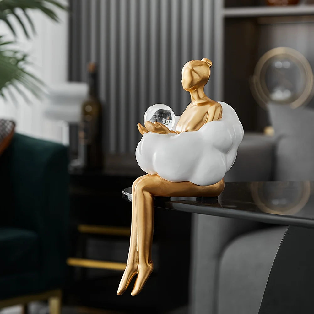 Reading Woman Shelf Sitter Resin Figurine