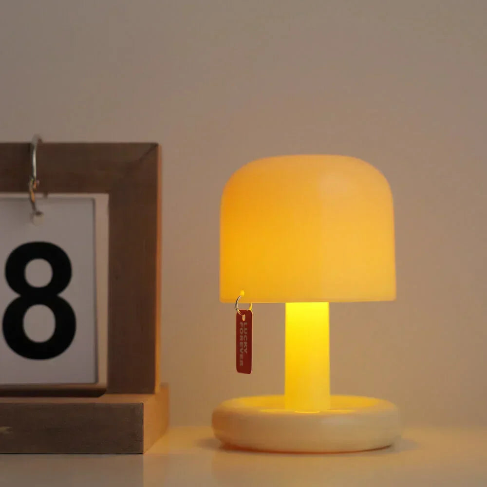 Rechargeable LED Table Lamp with Frosted Dome Shade
