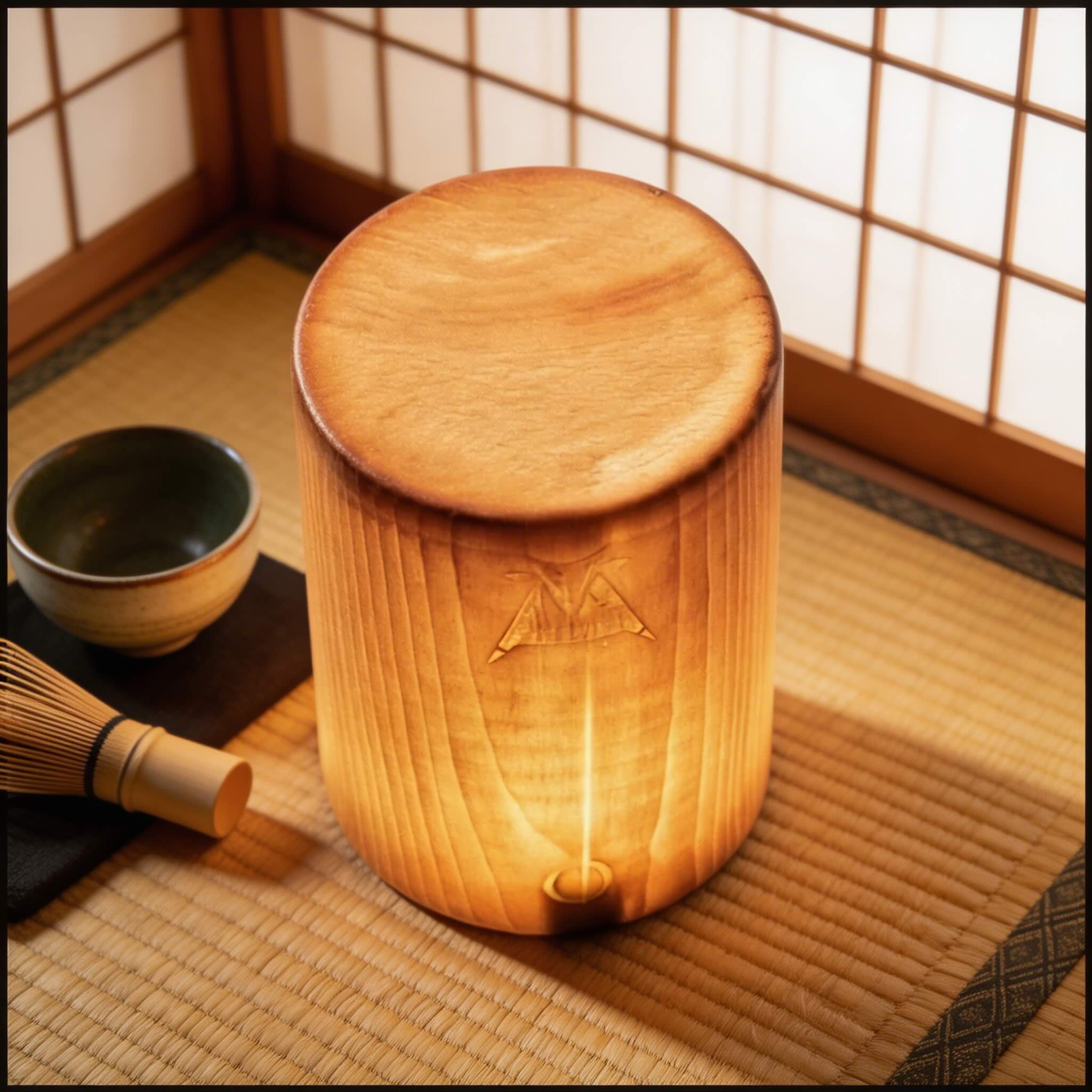 Rechargeable Table Lamp with Wood Shade and Integrated LED