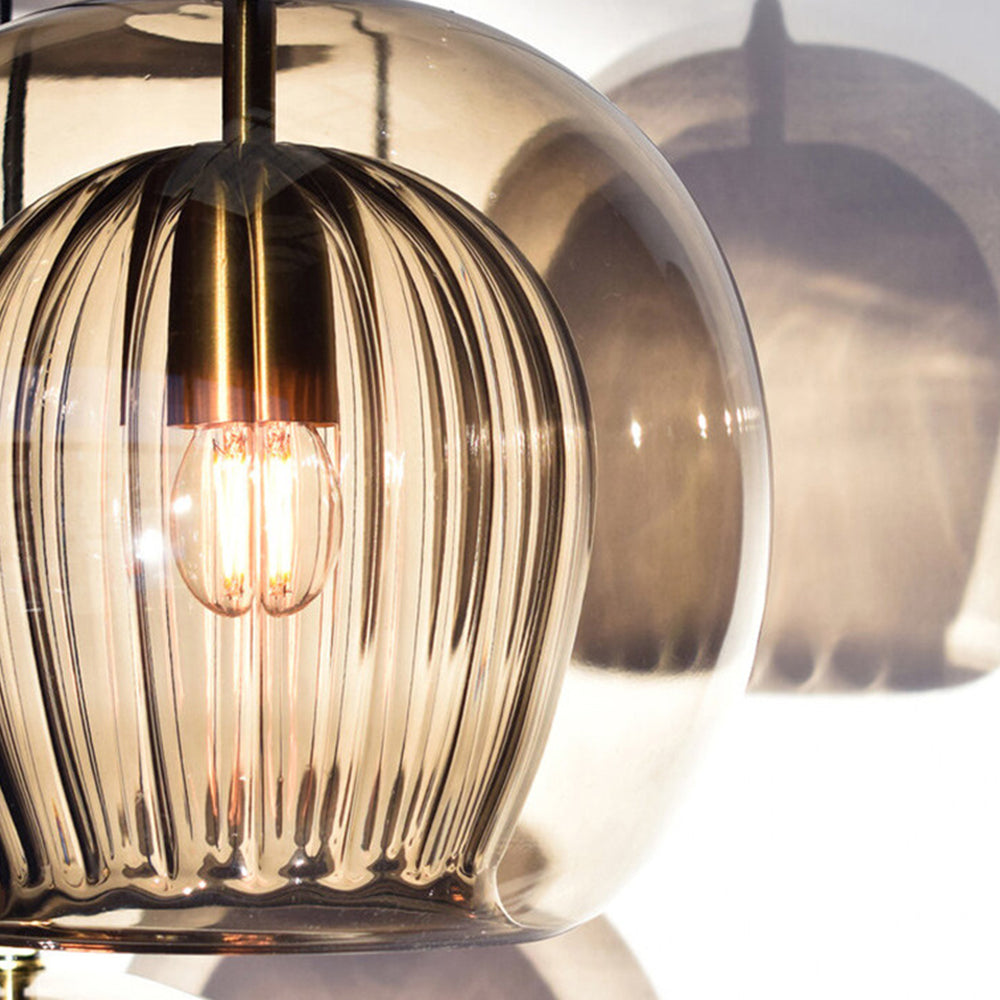 Clear Amber Glass Globe Pendant Light Hanging Ceiling Light