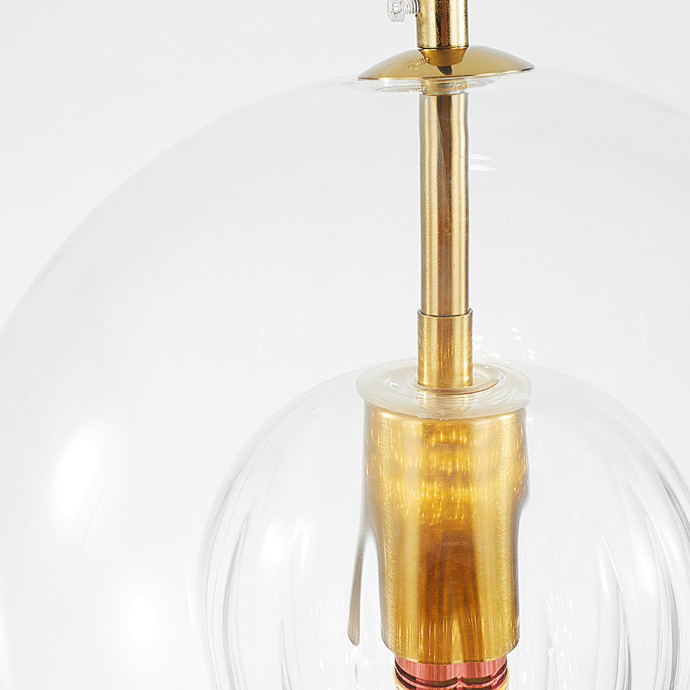 Clear Amber Glass Globe Pendant Light Hanging Ceiling Light