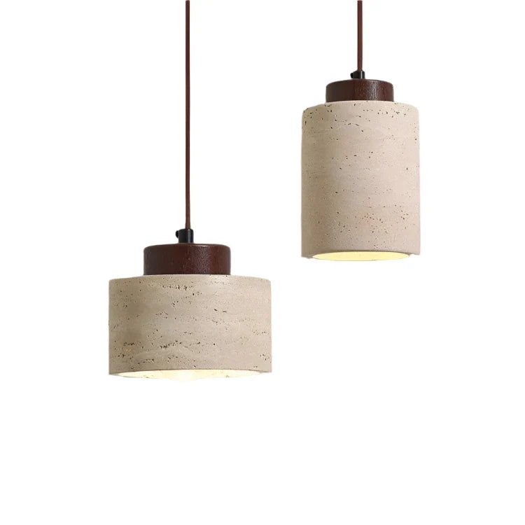 Pendant Light Travertine Stone Wood Minimalist Bedside Dining Room Bedroom