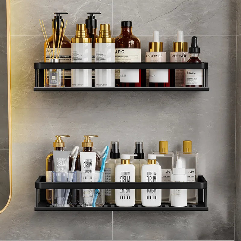 Shower Shelf Aluminium Wall Mounted Space Saving Bathroom Storage Rack
