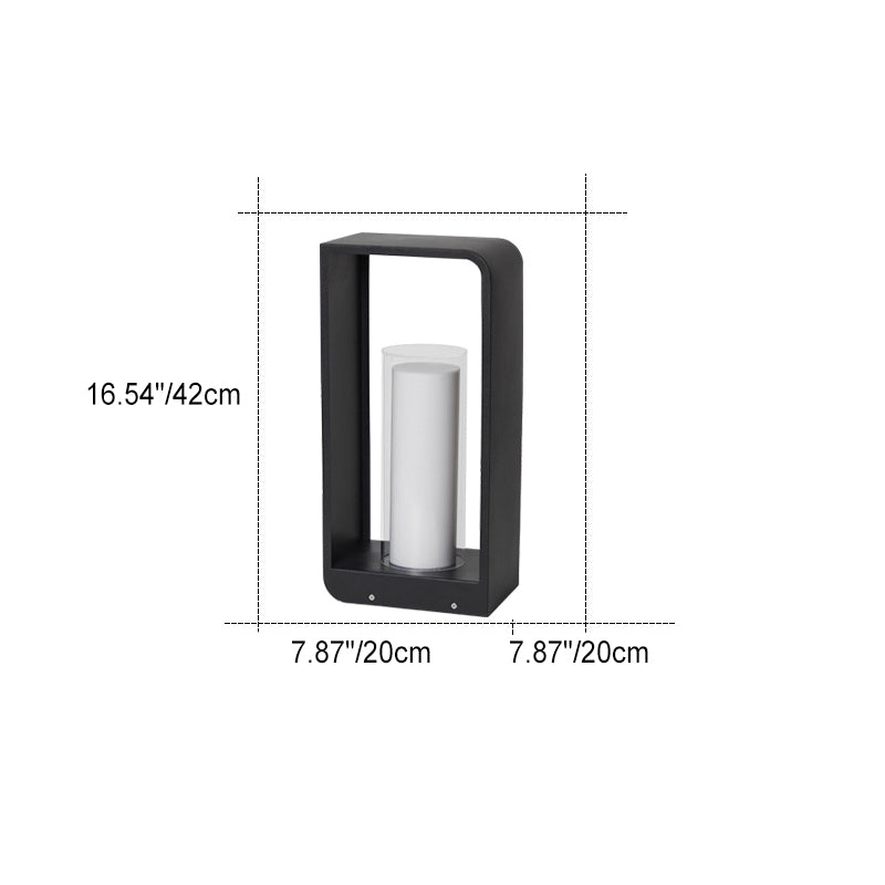 Garden Light Outdoor LED Stainless Steel Square Bollard Solar Waterproof Lawn Landscape Patio