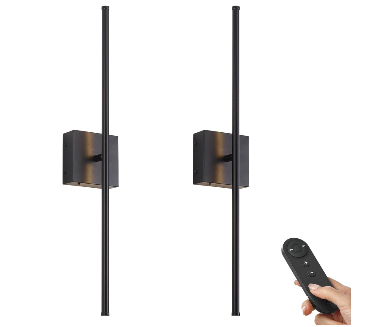 Wireless Wall Sconce Set of 2 Linear Stick Light Rechargeable Metal Dimmable Hallway Dining Room