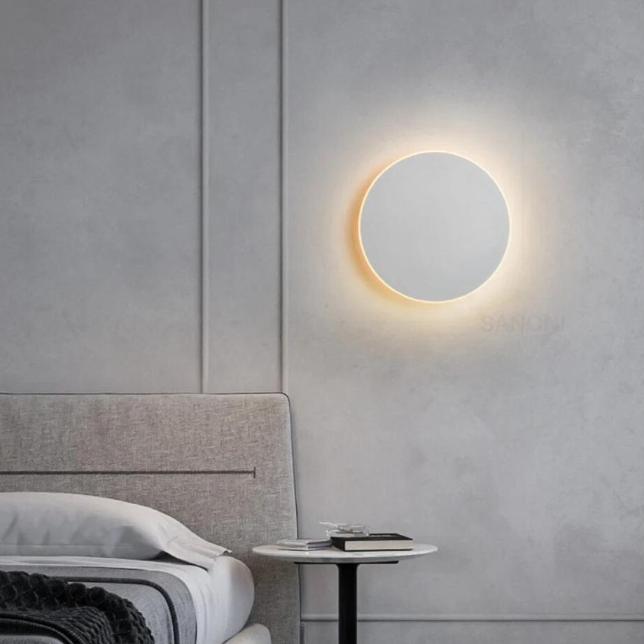 Wall Light LED Round Aluminium Touch Switch Minimalist Bedroom Hallway Stairway