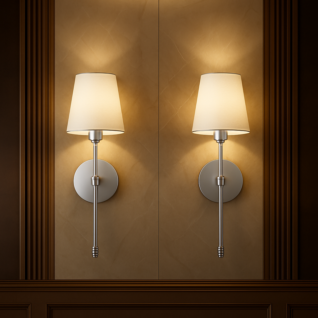 Wireless Wall Sconce Set of 2 No Drill Adhesive Mount Rechargeable LED Bulb Remote Dimmable Living Room
