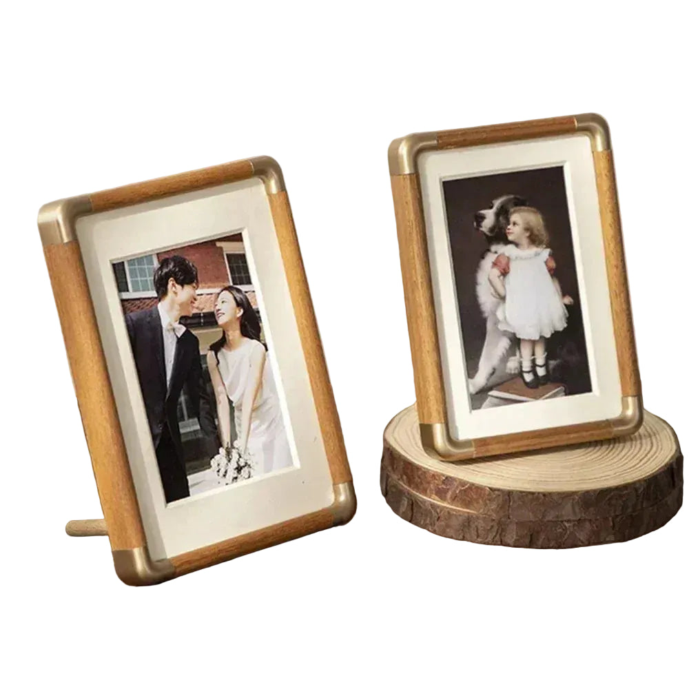 Solid Wood Tabletop Photo Frame with Vintage Style