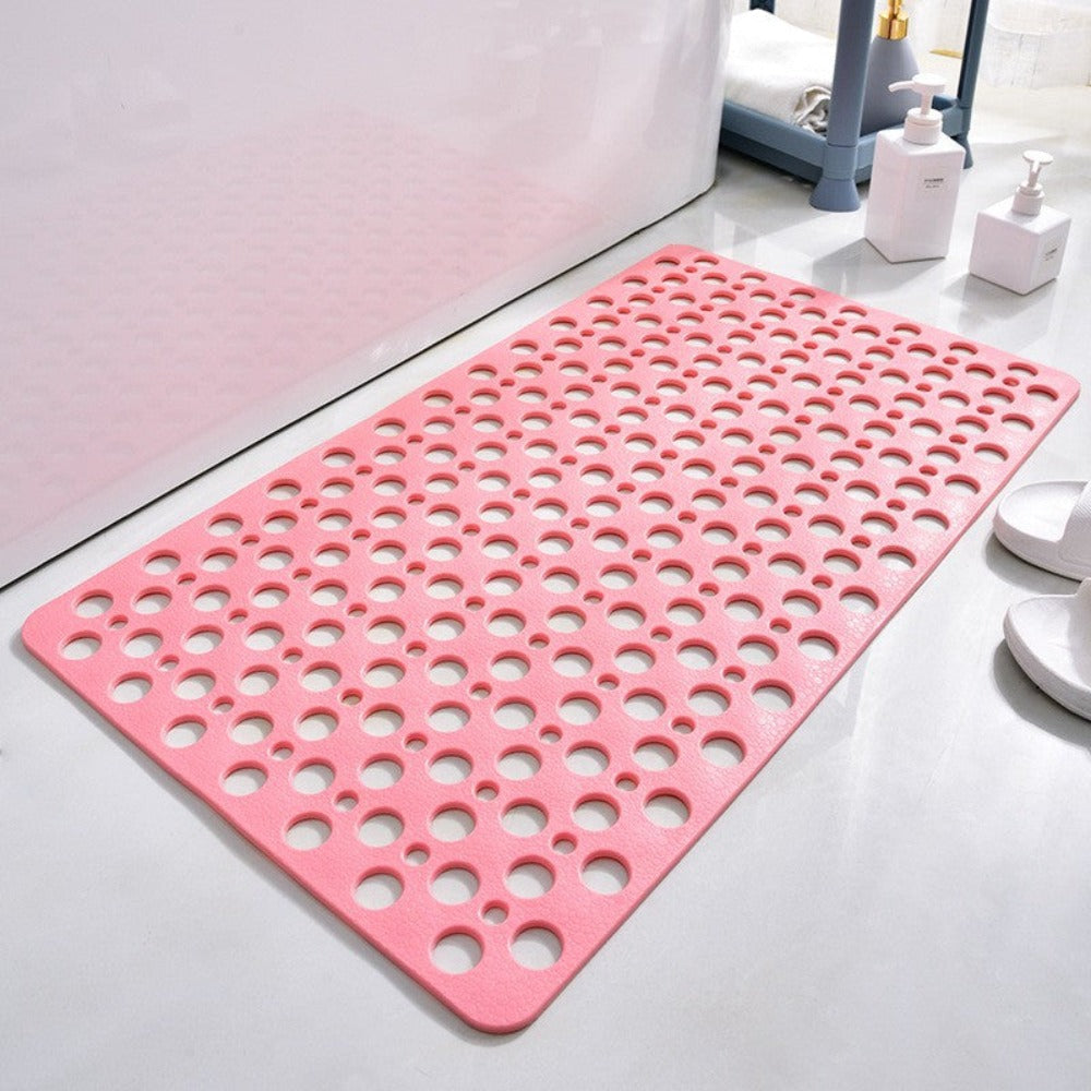 TPE Shower Mat with Suction Cups & Drainage Holes