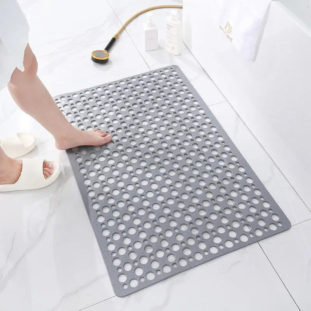 TPE Shower Mat with Suction Cups & Drainage Holes