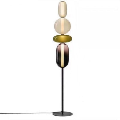 Table Lamp with Frosted Glass Globe and Smoked Glass Base
