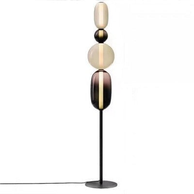 Table Lamp with Frosted Glass Globe and Smoked Glass Base