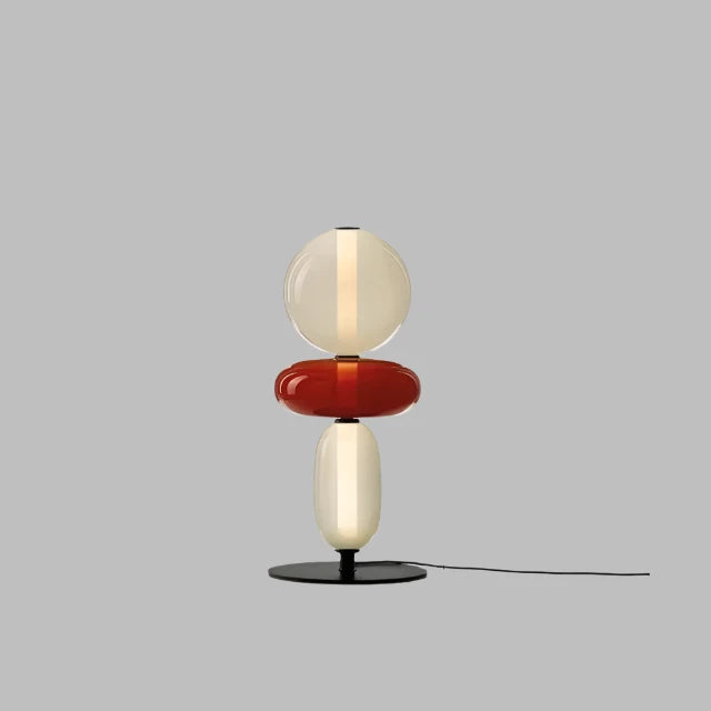 Table Lamp with Frosted Glass Globe and Smoked Glass Base