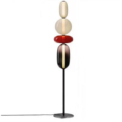 Table Lamp with Frosted Glass Globe and Smoked Glass Base