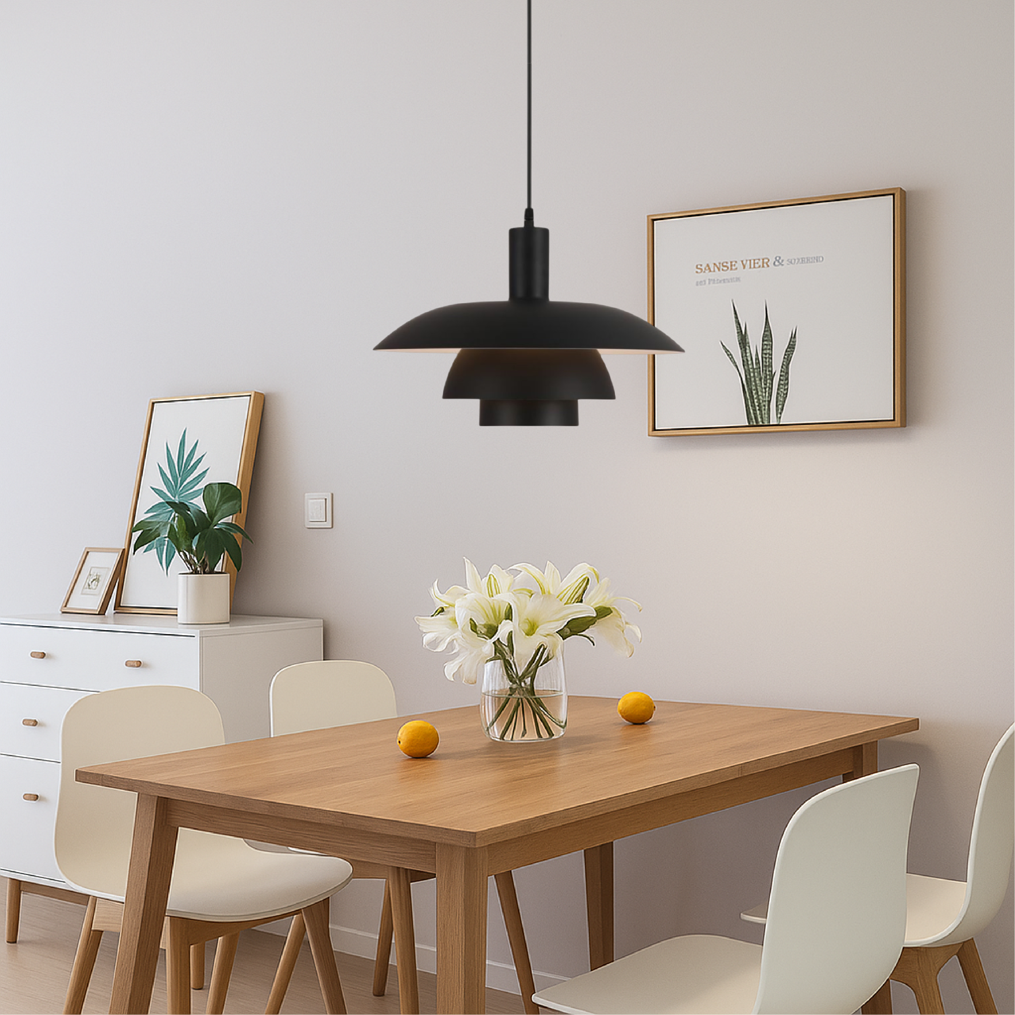 Tiered Metal Pendant Light with Layered Dome Shade