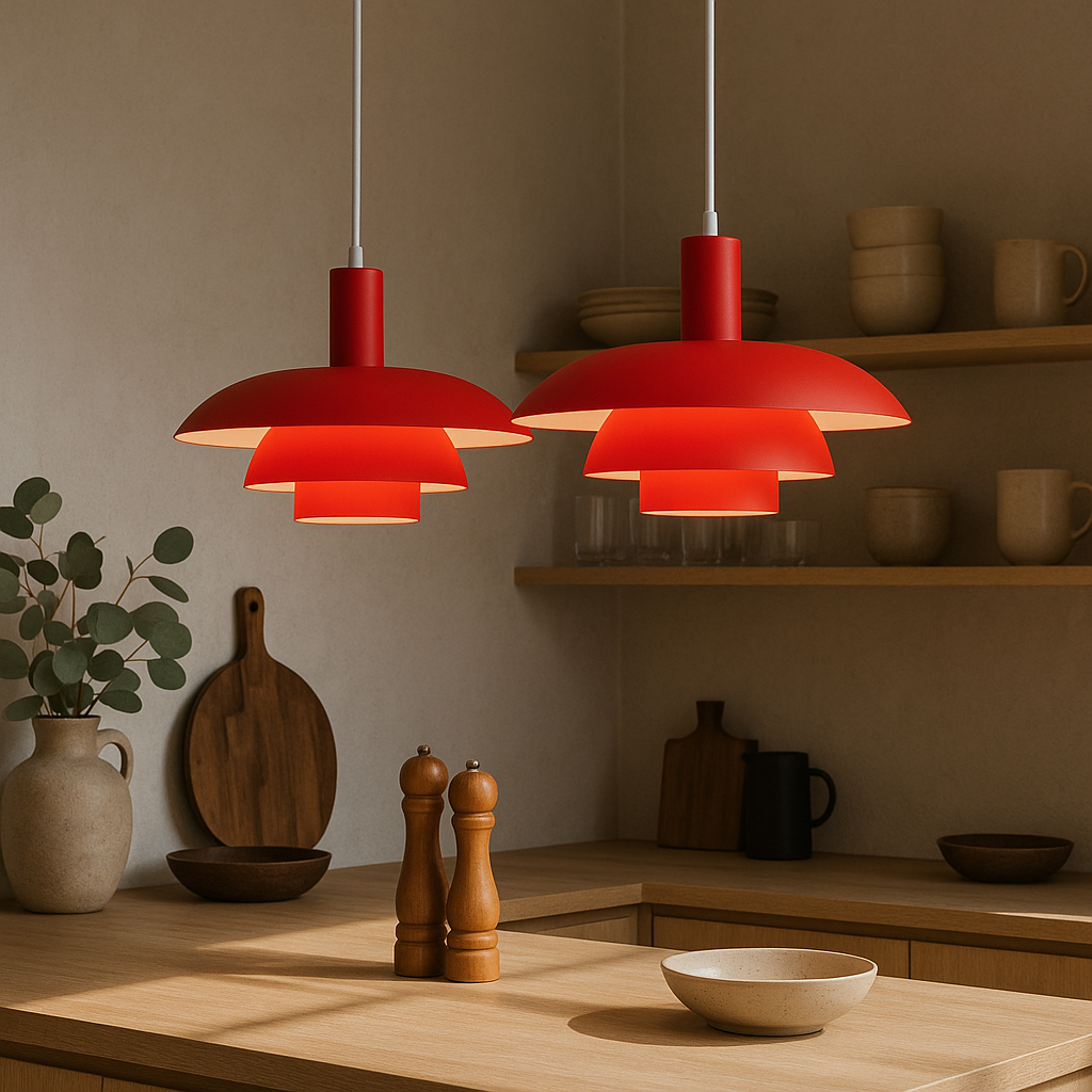 Tiered Metal Pendant Light with Layered Dome Shade