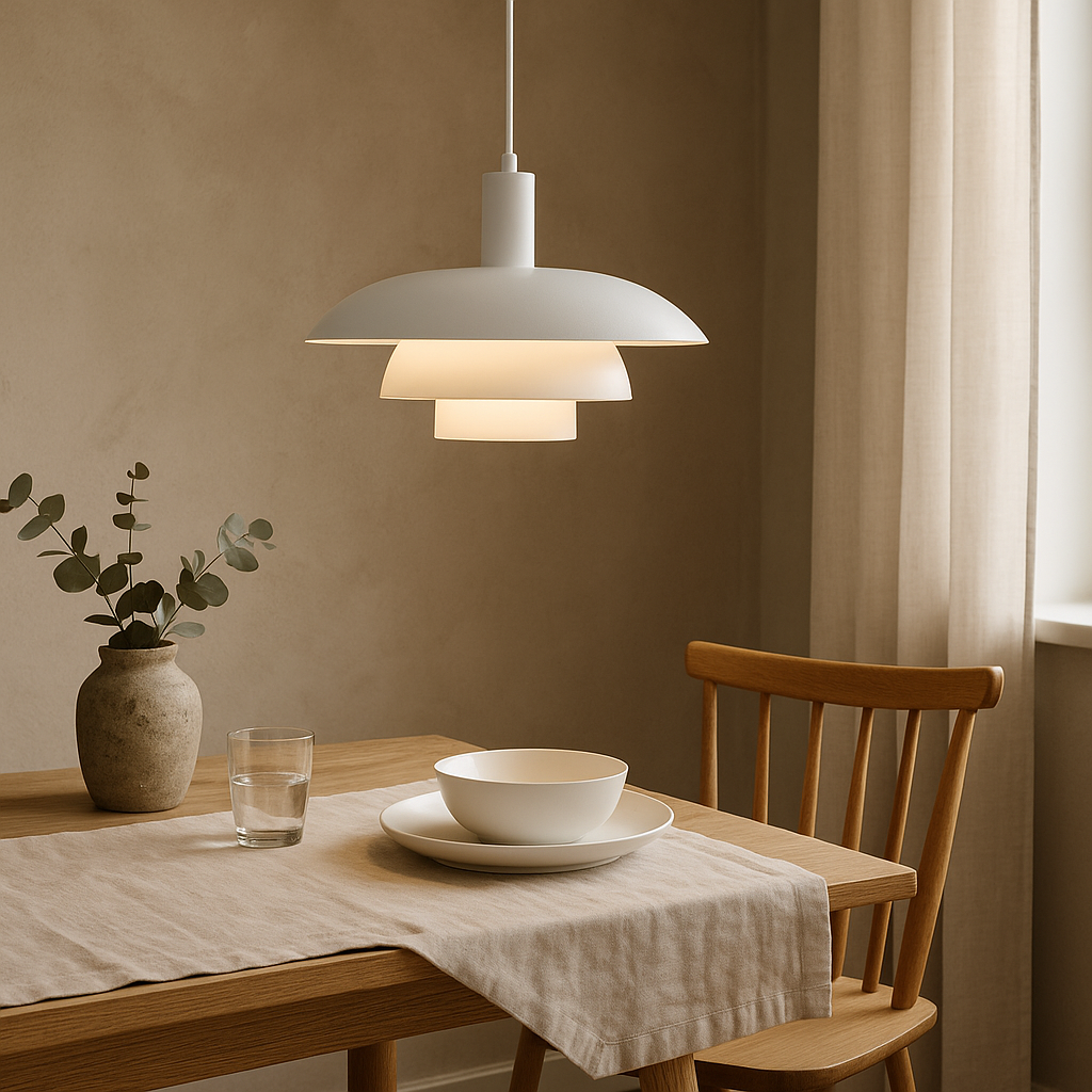 Tiered Metal Pendant Light with Layered Dome Shade