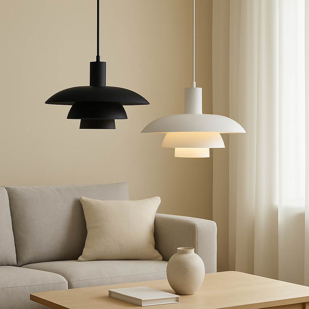 Tiered Metal Pendant Light with Layered Dome Shade
