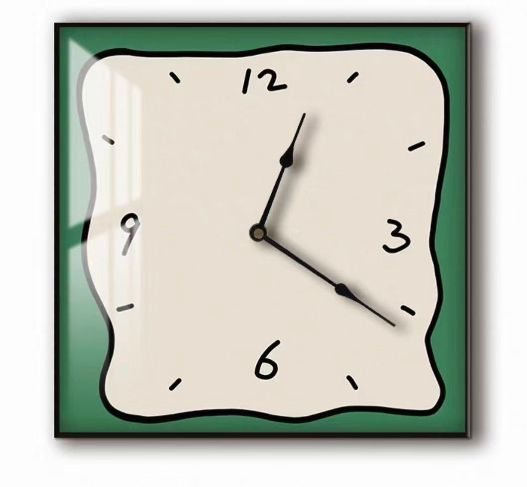 Silent Wall Clock Square Graffiti Art Face Quartz Movement