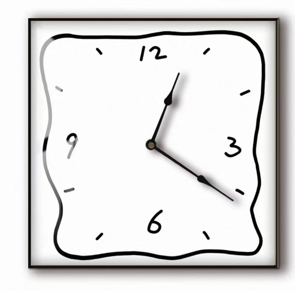 Silent Wall Clock Square Graffiti Art Face Quartz Movement