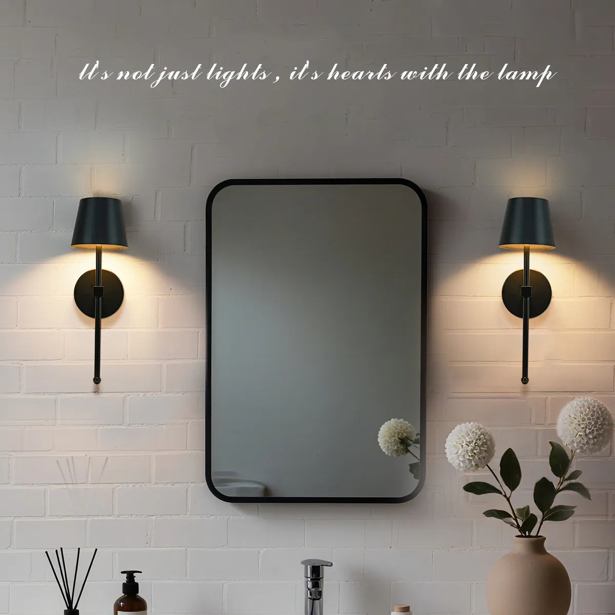 Cordless Wall Sconce Tapered Metal Shade Rechargeable Touch Remote Dimmable Bedside Hallway