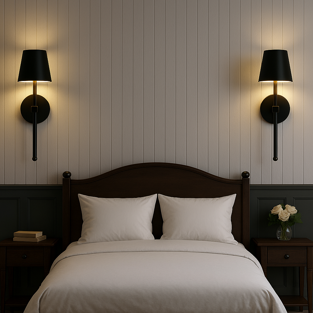 Cordless Wall Sconce Tapered Metal Shade Rechargeable Touch Remote Dimmable Bedside Hallway