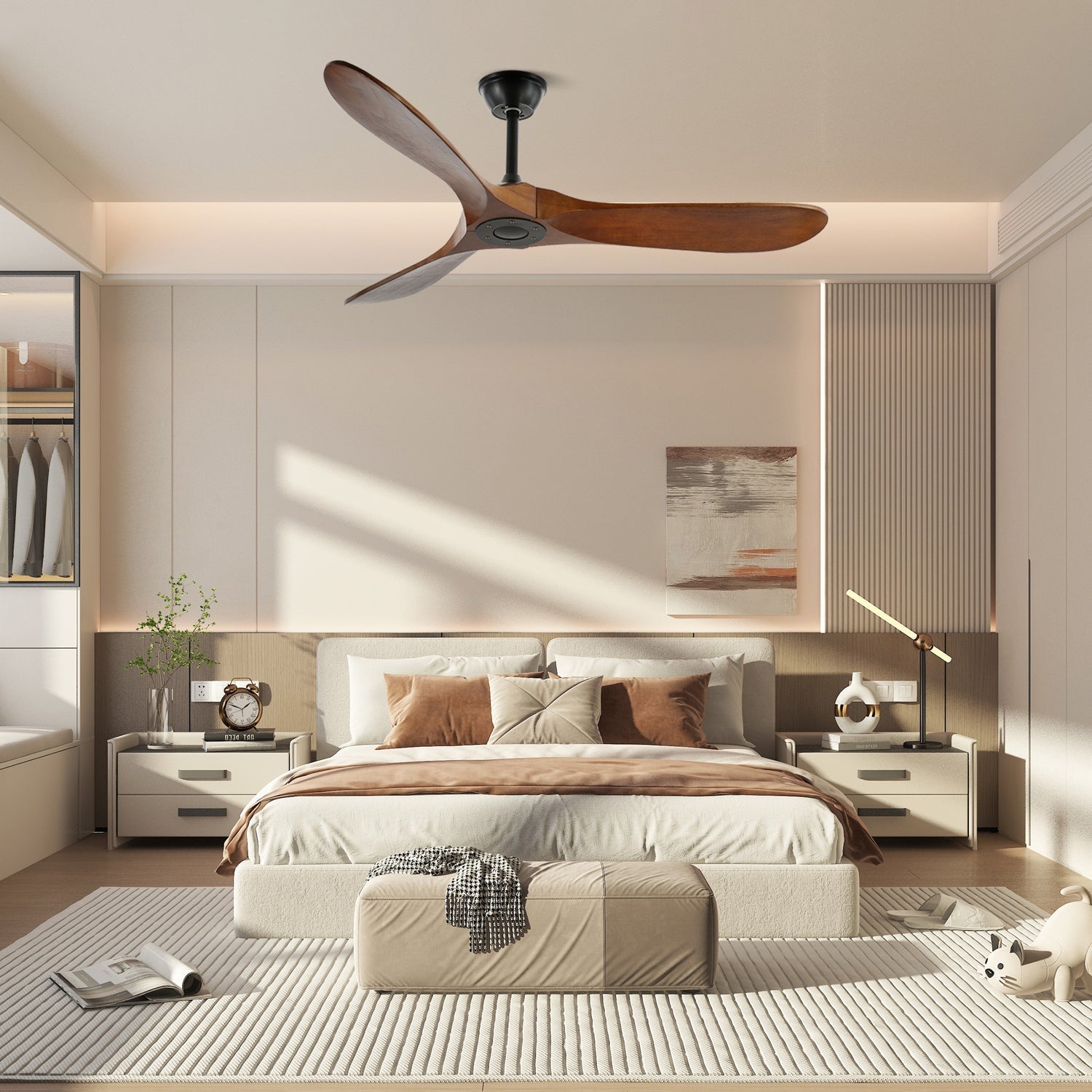 Wood Ceiling Fan with Remote Control