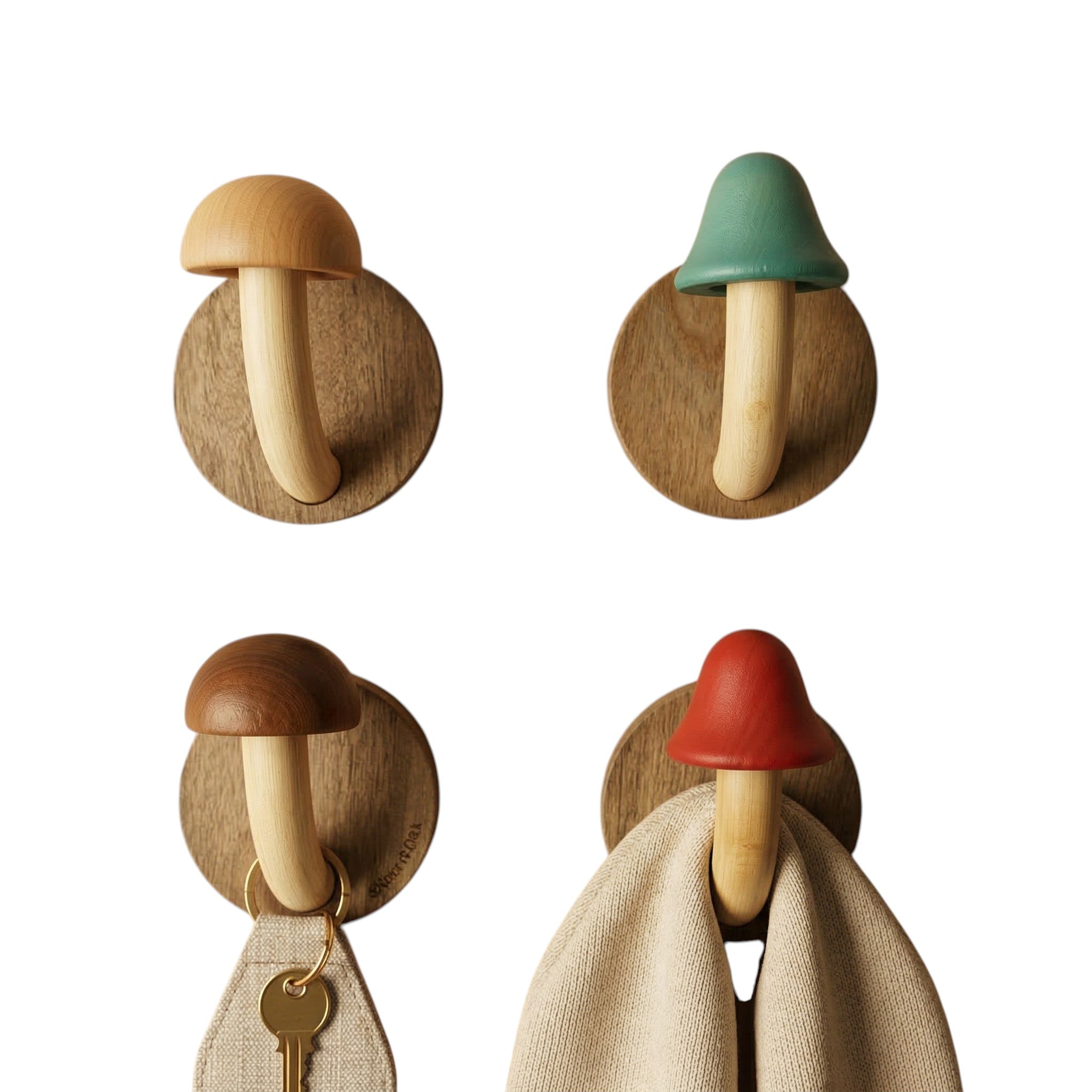 Wood Mushroom Wall Hook