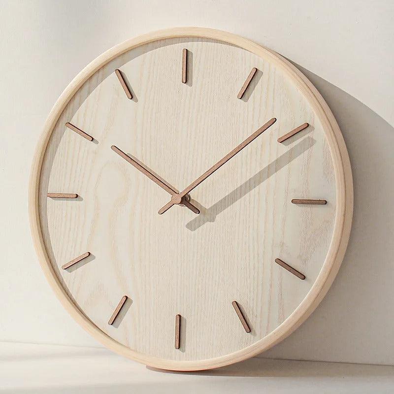 Wooden Wall Clock with Minimalist Dial