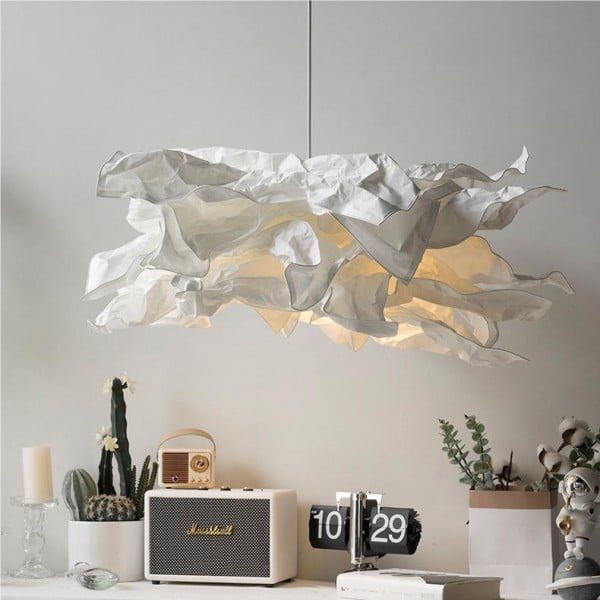 Pendant Light Parchment Cloud Shade LED Dimmable Nordic Living Room Bedroom
