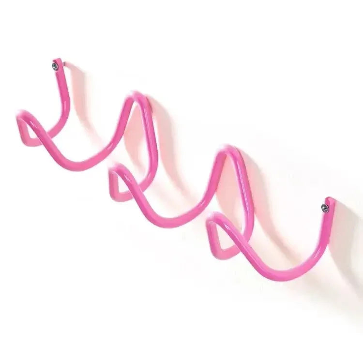 Wrought Iron Wall Hook Rack Wave Design for Entryways