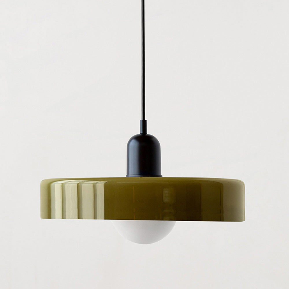 Pendant Light Bauhaus Coloured Glass Disc Retro Kitchen Island Dining Table Cafe