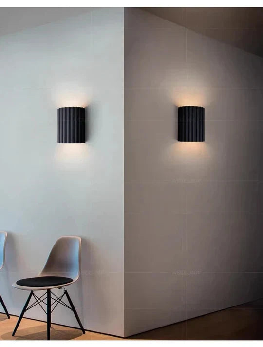 Wall Sconce Fluted Resin G9 Half Cylinder Modern Hallway Stairway Bedroom