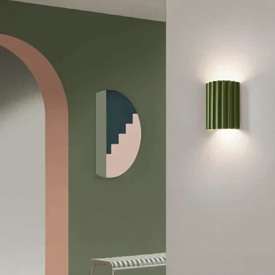 Wall Sconce Fluted Resin G9 Half Cylinder Modern Hallway Stairway Bedroom