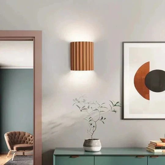 Wall Sconce Fluted Resin G9 Half Cylinder Modern Hallway Stairway Bedroom
