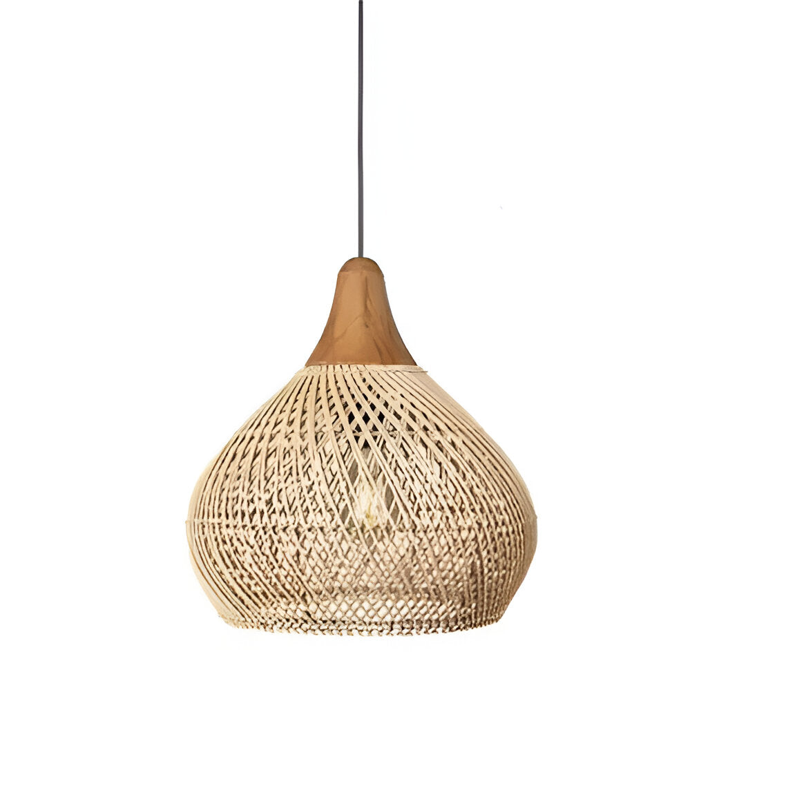 Pendant Light Handwoven Rattan Bell Boho Dining Room Kitchen Island Bedroom