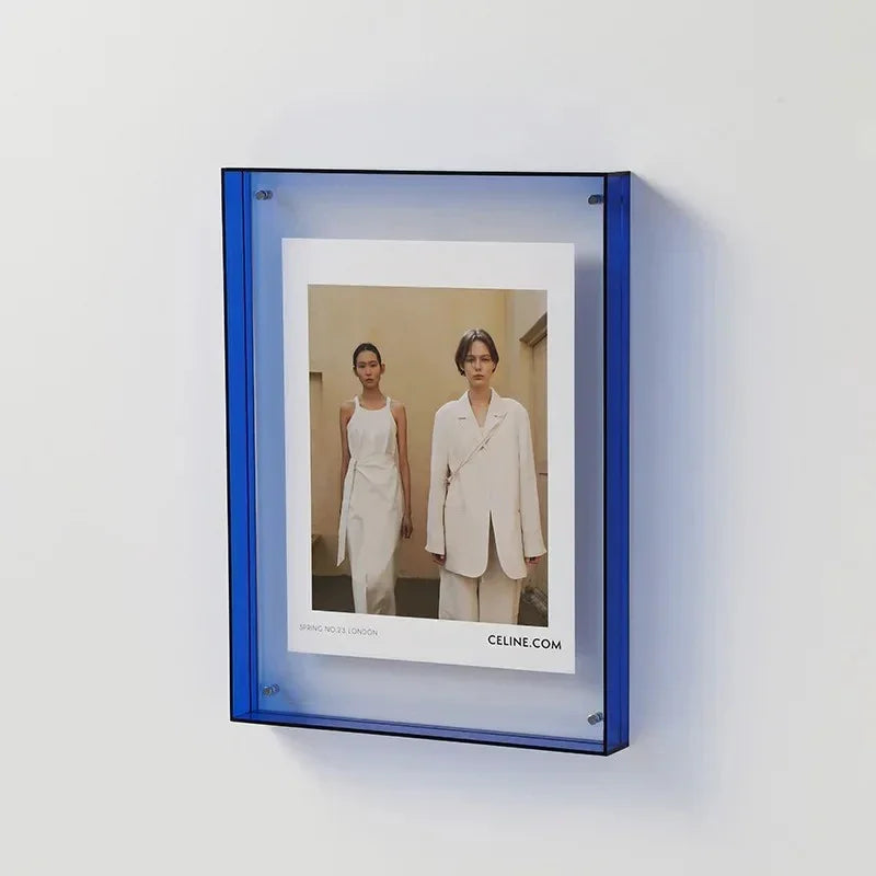 Acrylic Picture Frame with Coloured Edge for Wall and Desk