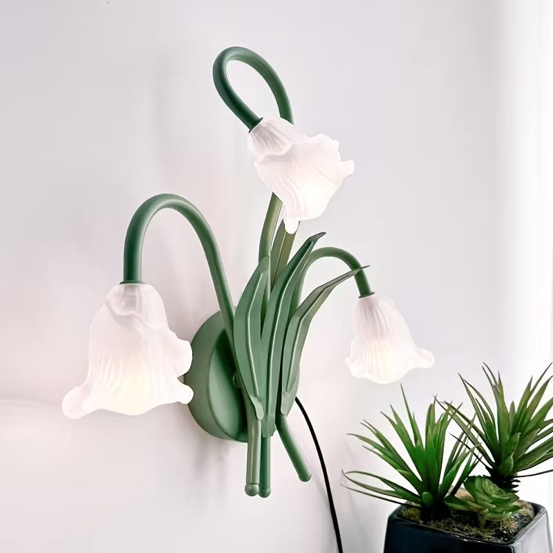 Floral Tube Arm Wall Light Fixture