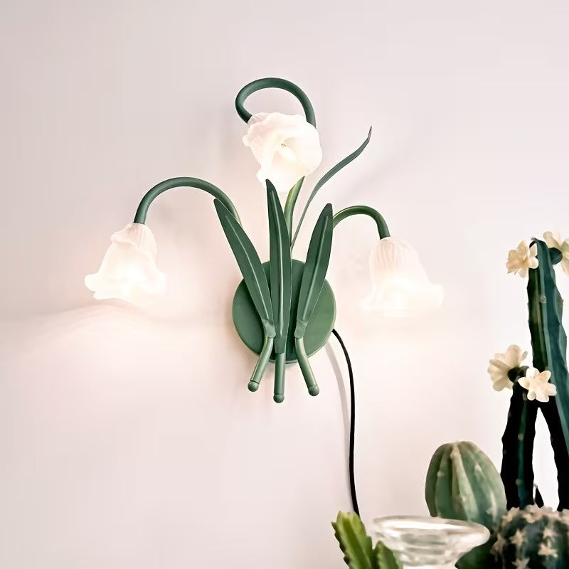 Floral Tube Arm Wall Light Fixture