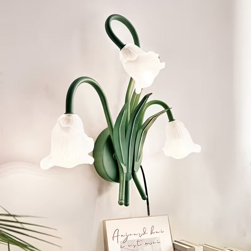 Floral Tube Arm Wall Light Fixture