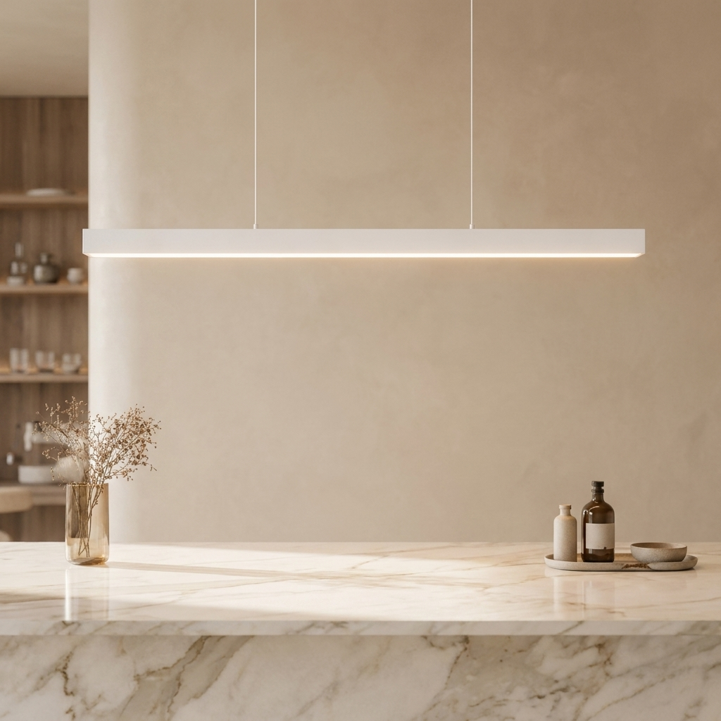 Linear LED Kitchen Island Pendant Light with Adjustable Drop