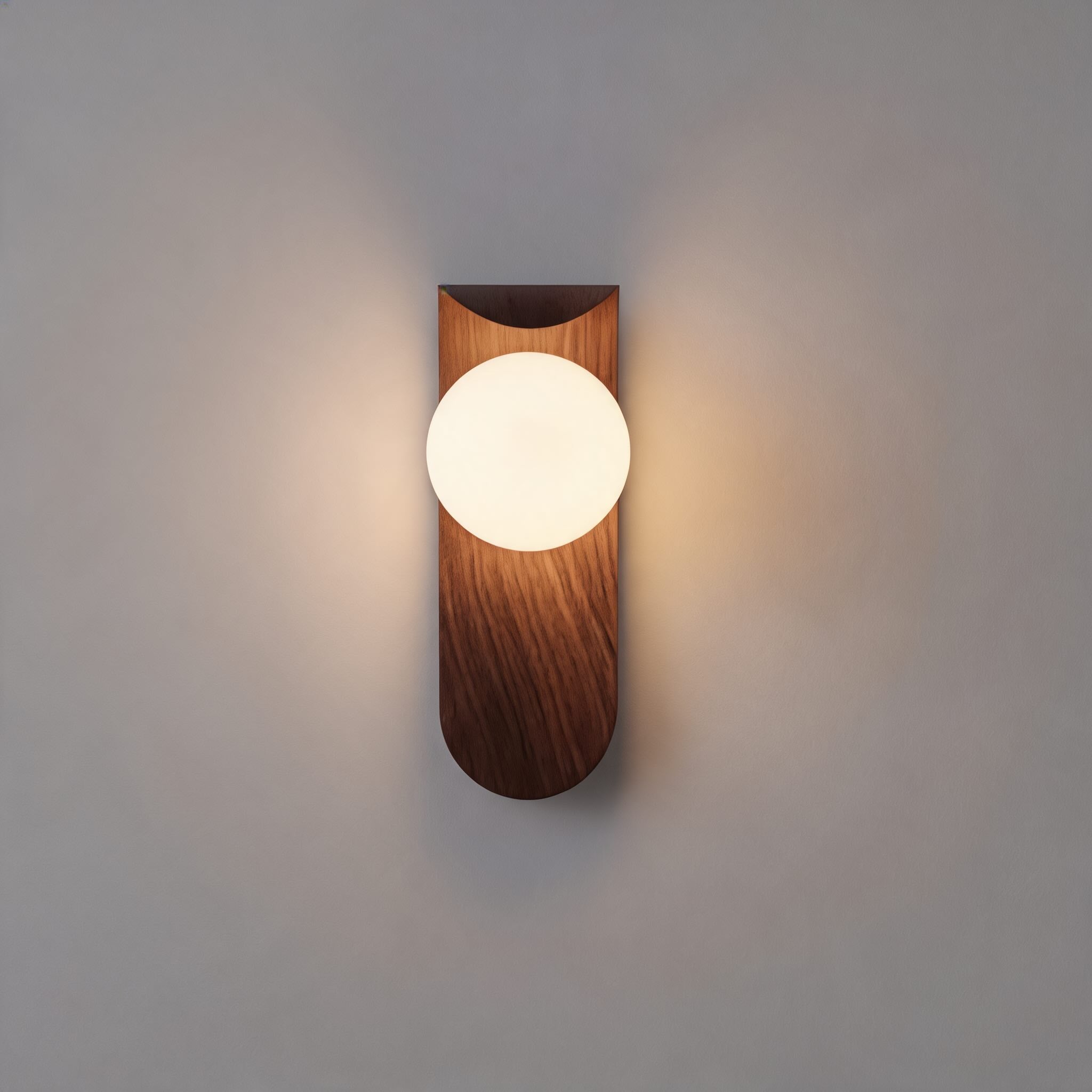 Bentwood Wall Sconce with Opal Glass Shade for Bedrooms