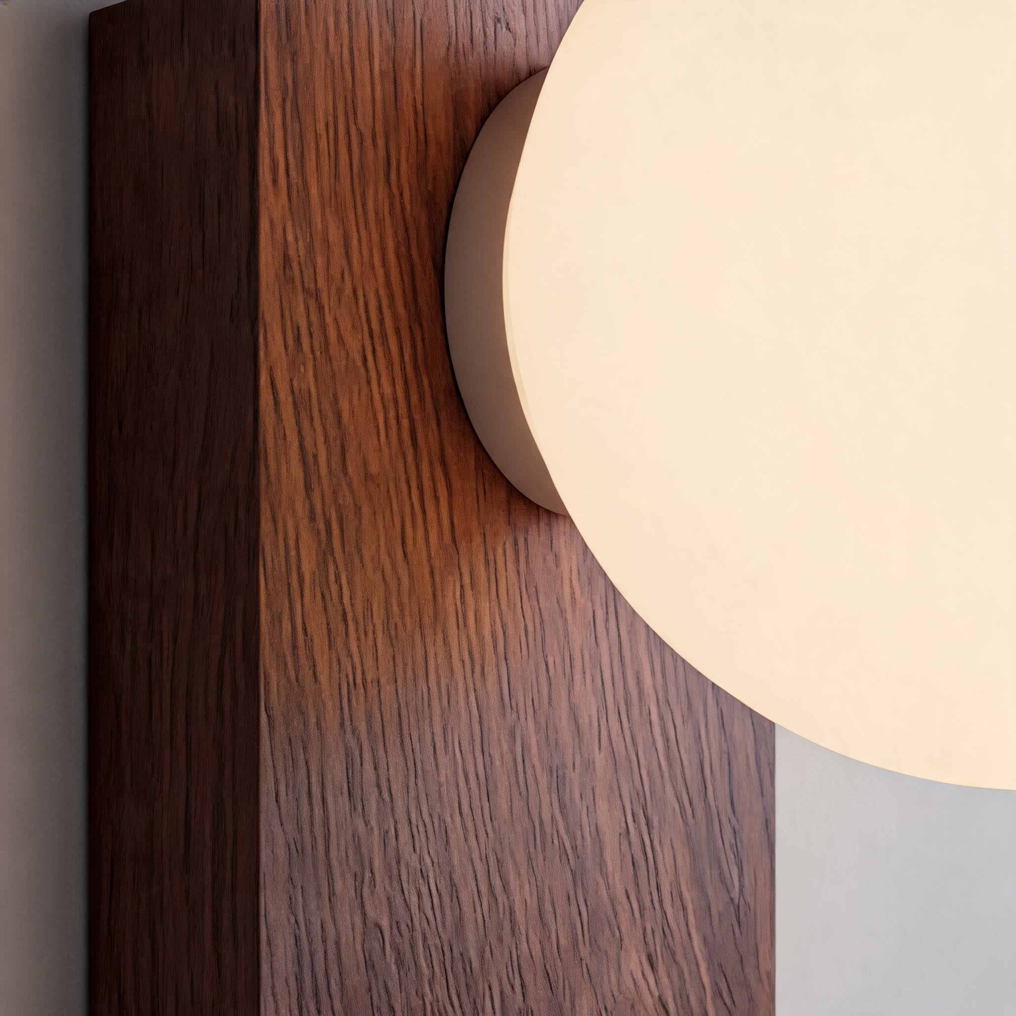 Bentwood Wall Sconce with Opal Glass Shade for Bedrooms
