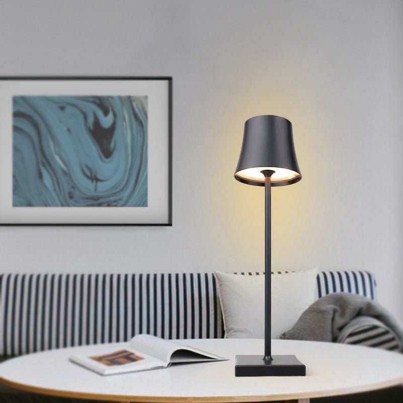 Cordless Touch Lamp Metal Bell Shade Rechargeable USB Power Bank Dimmable Bedside Living Room