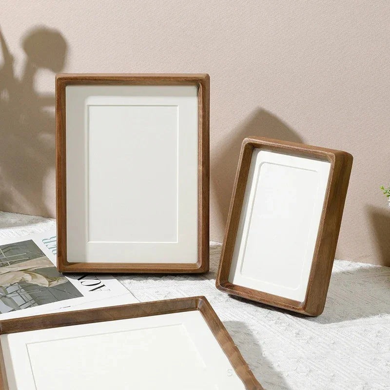 Solid Wood Photo Frame Rounded Corners with Bamboo Back