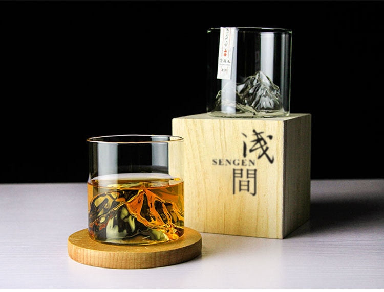 Whiskey Glass Crystal Ribbed Tumbler Japanese Design Bar Cocktail Kitchen